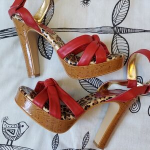 Colin Stuart Ankle Strap Platform Heels